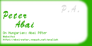 peter abai business card